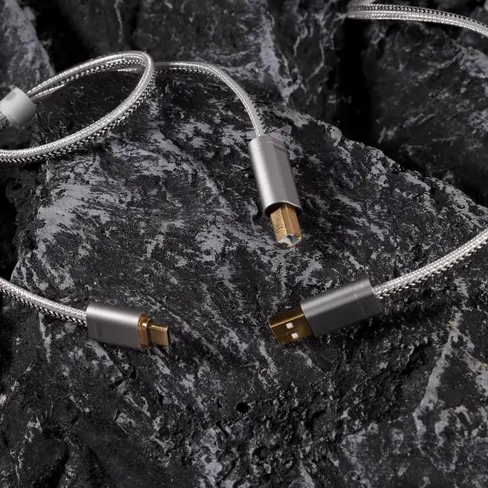 Câble USB audiophile HiFi DD ddHiFi TC09BA (USB-A vers USB-B) / TC09BC (USB-C vers USB-B) avec struc