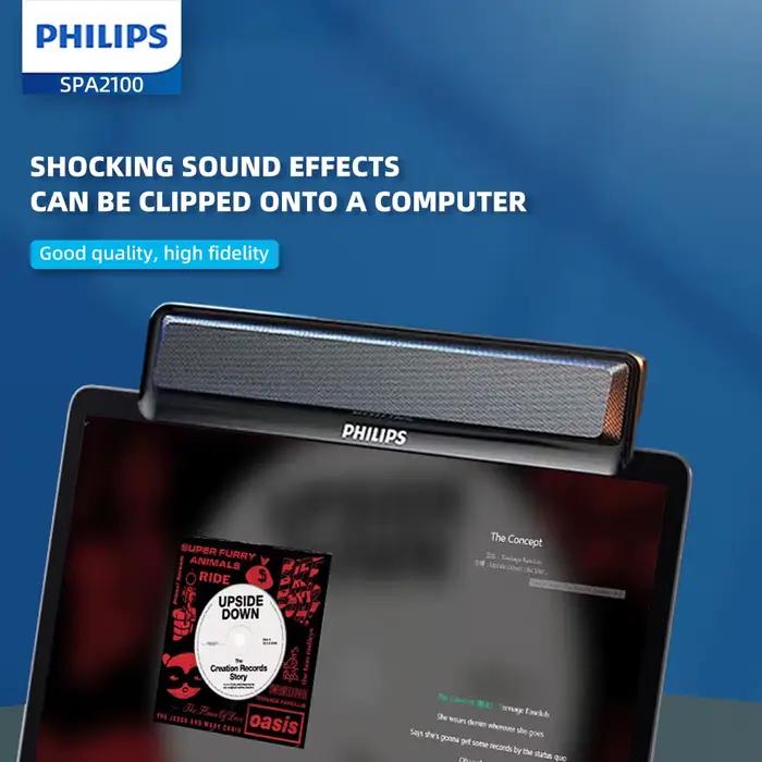 Philips SPA 2100 SoundBar dossier haut-parleur Portable caractéristiques qualité sonore HIFI aliment