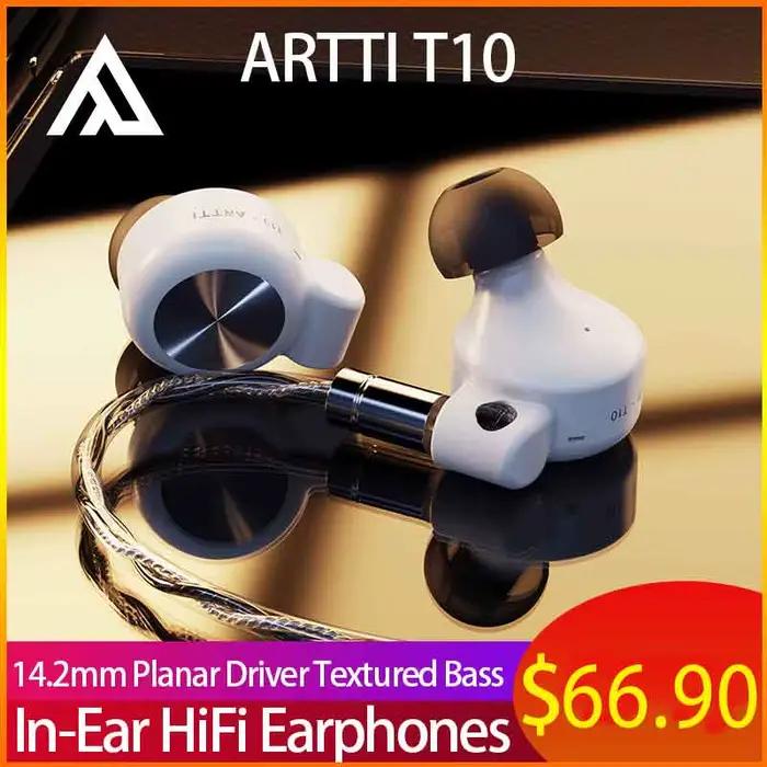 ARTTI T10 écouteurs intra-auriculaires HiFi moniteurs IEM filaires pilote planaire 14.2mm basses tex