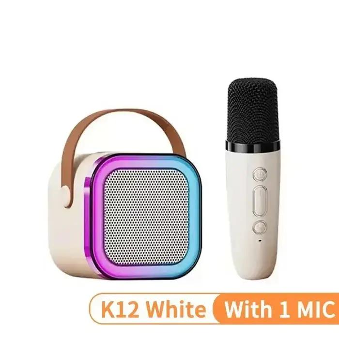 Machine de karaoké K12 avec 1/2 micros sans fil, système de haut-parleurs Bluetooth 5.3 PA portable,