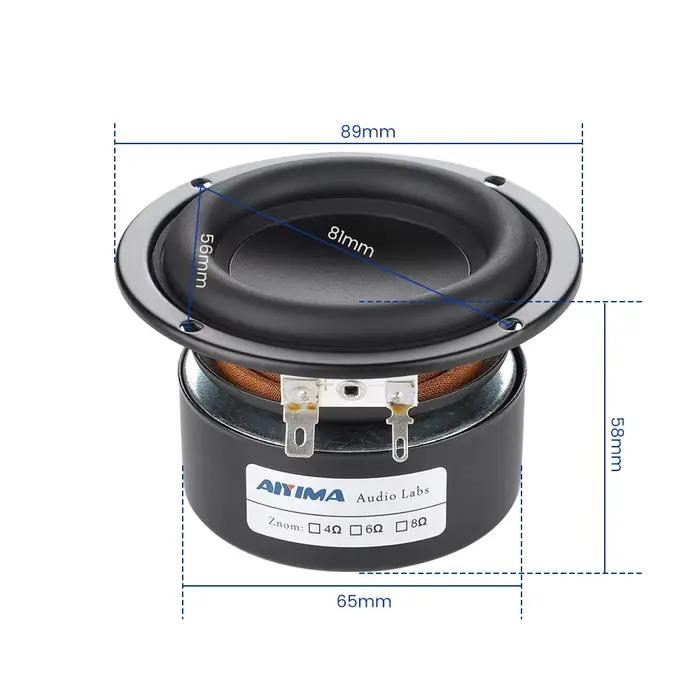 AIYIMA 3 pouces caisson de basses haut-parleur 4 8 Ohm 25W petit canon en acier Audio son haut-parle