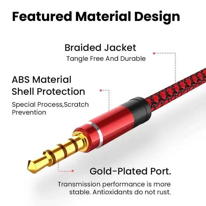 Câble Audio ligne Aux d'extension mâle à mâle, 1.5m, 3.5mm, pour iPhone, Samsung, Xiaomi, casque de voiture, fil tressé