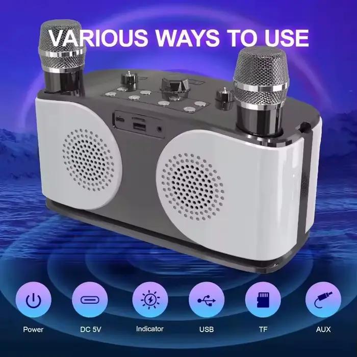 Karaoké Portable sans fil Bluetooth haut-parleur avec Microphone Machine caisson De basses puissant boîte De son musique Caixa De Som Bocina Audio