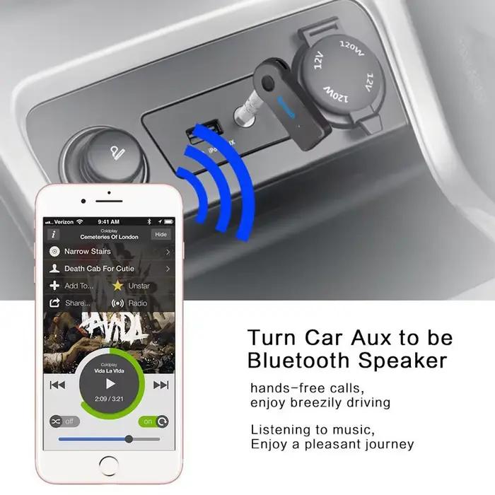 2 en 1 sans fil Bluetooth 5.0 récepteur 3.5mm jack pour voiture musique audio aux A2DP casque émetteur adaptateur reciever mains libres