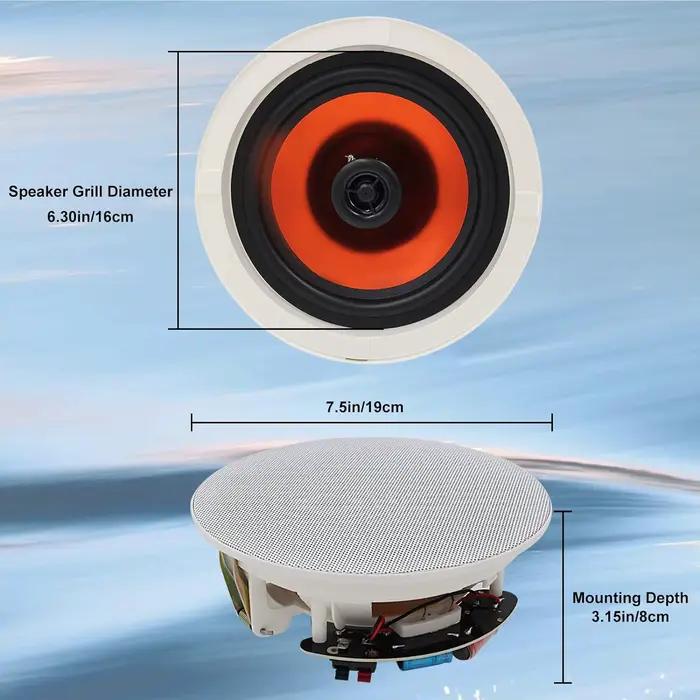 Herdio 2 pièces 6.5 "monture encastré dans le plafond mur haut-parleurs Bluetooth 300W