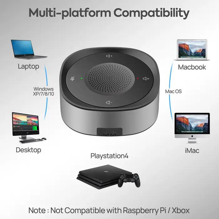 Microphone filaire avec haut-parleur USB pour conférence tactile omnidirectionnel haute performance pour ordinateur portable occasions spéciales
