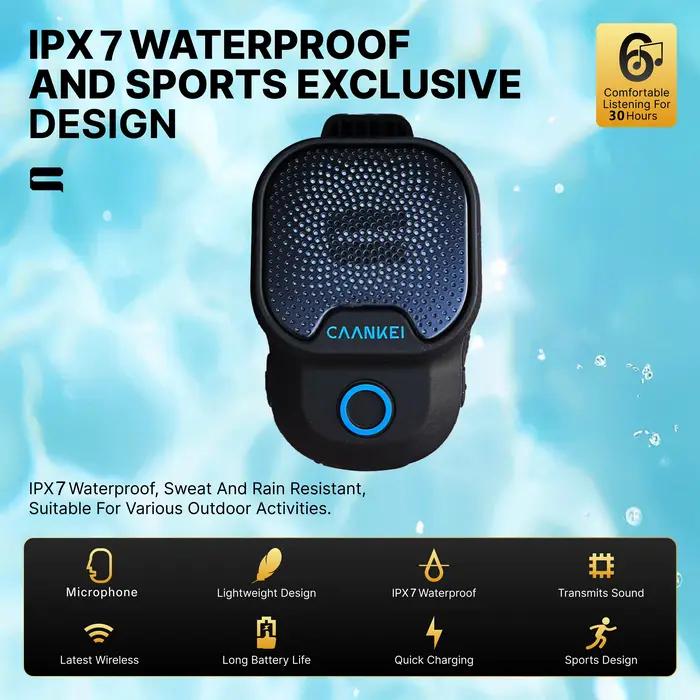 Haut-parleur Bluetooth Portable IPX7 haut-parleurs portables étanches Sport de plein air Microphone à clipser