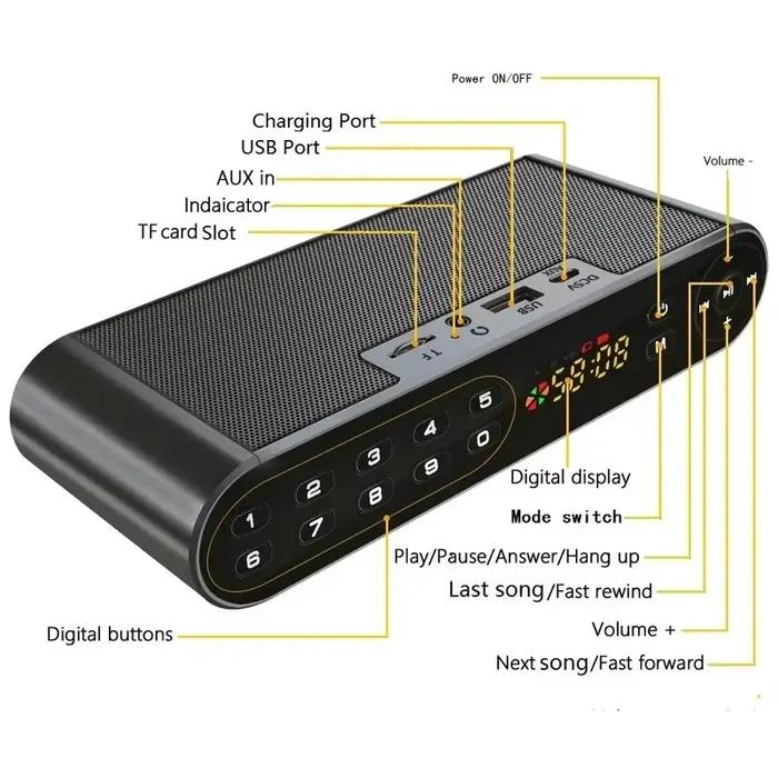 Haut-parleur Bluetooth haut-parleurs portables Usb avec canon Radio Fm sabre en acier russe Microphone sans fil