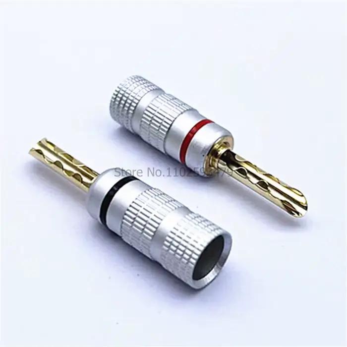 20 pièces/10 paires fiche banane 24K plaqué or cuivre BFA 4mm connecteur