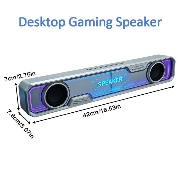 Barre de son 4D pour ordinateur avec caisson de basses et Bluetooth 5.4 pour expérience sonore immersive et polyvalente pour ordinateur portable et PC