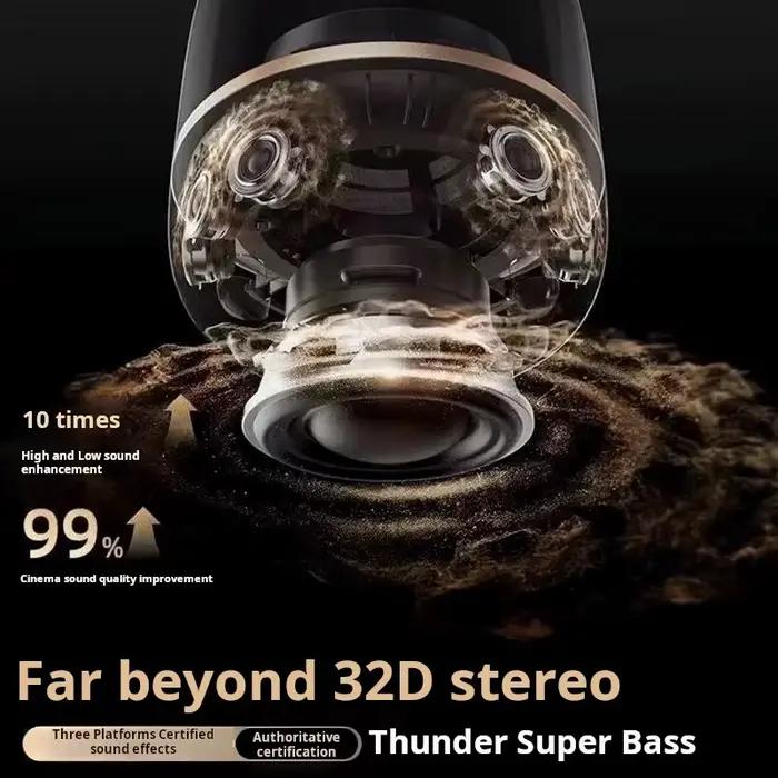 Pro 4ème 120W haute puissance basse boîte à musique 9D Surround son colonne plein écran Transparent Caixa De Som