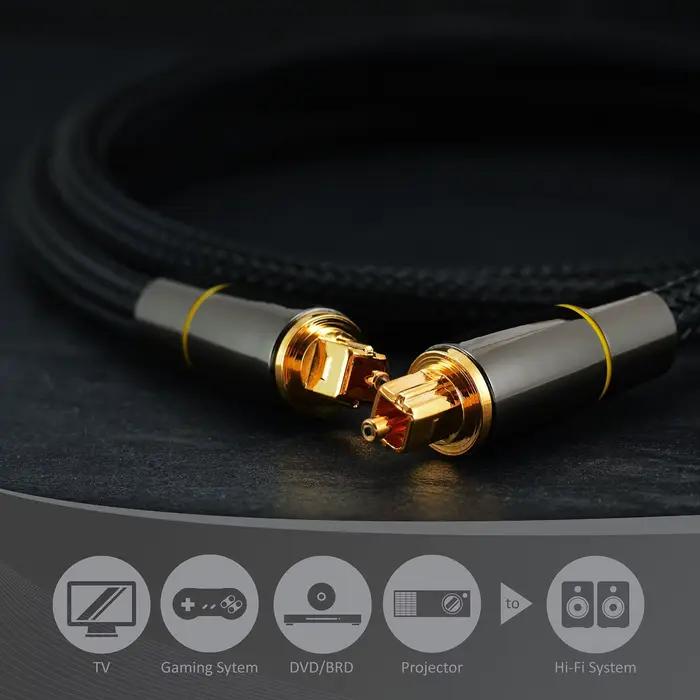 Câble audio optique, cordon à fibre optique SPDIF
