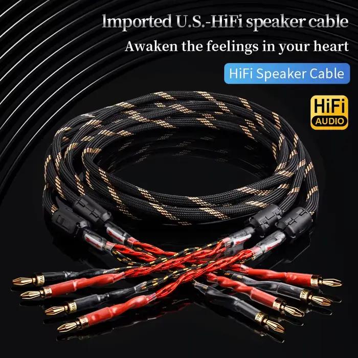 Câbles de haut-parleurs YYAUDlO pour système Hi-Fi de haute qualité pour amplificateur et haut-parleur avec connecteurs parler pour une transmission sonore inégalée