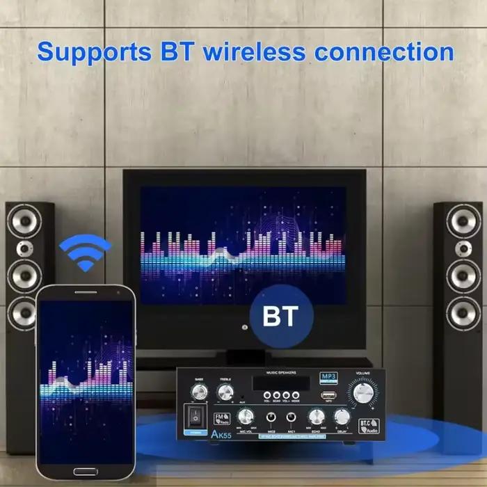 HiFi amplificateur numérique canal 2.0 Bluetooth Surround son ampli puissance maximale 90Wx2 haut-parleur pour maison