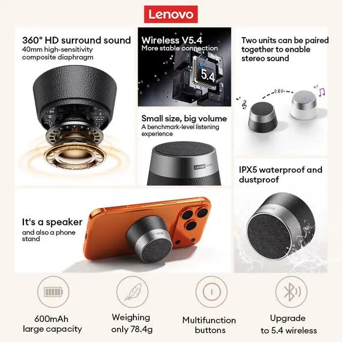 Enceinte Bluetooth magnétique sans fil Lenovo