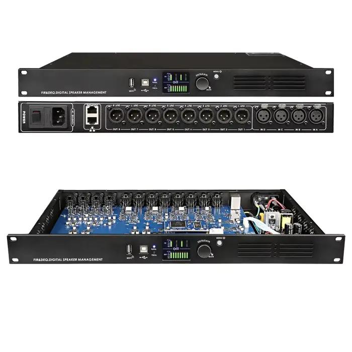 Processeur audio numérique professionnel Paulkitson DA48 4 entrées 8 sorties avec FIR 96 kHz ou 192 kHz DSP Système de gestion des haut-parleurs Peut être connecté au logiciel PC Contrôle par WIFI