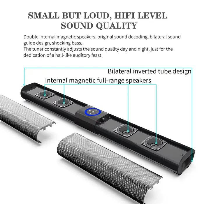 Système de barre de son Bluetooth sans fil haut-parleur stéréo surround son puissant pour cinéma maison projecteur TV occassions spéciales à offrir