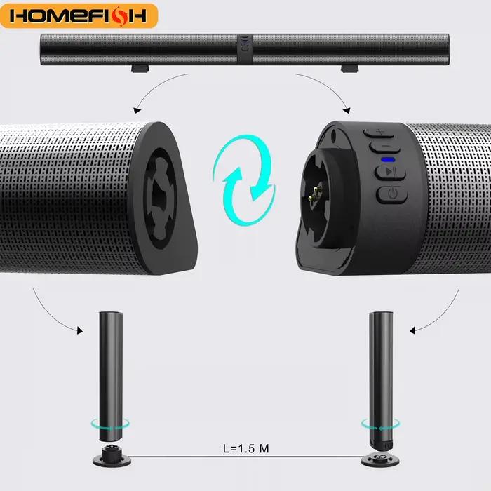 PHONEPACE barres son TV détachables 2 en 1 Bluetooth 5.3 2.2 canaux haut-parleur TV pour système de son Surround optique/Aux/USB
