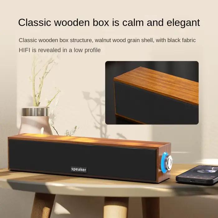 Haut-parleur portable USB filaire Bluetooth en bois pour musique et KTV occasions spéciales