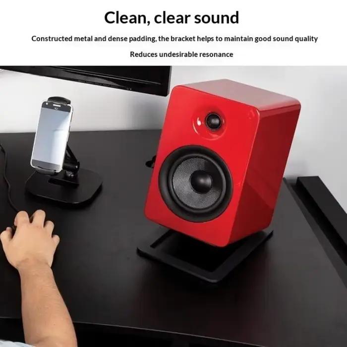 【LM】2 supports d'enceintes de bureau pour améliorer les effets sonores spatiaux et l'absorption des chocs