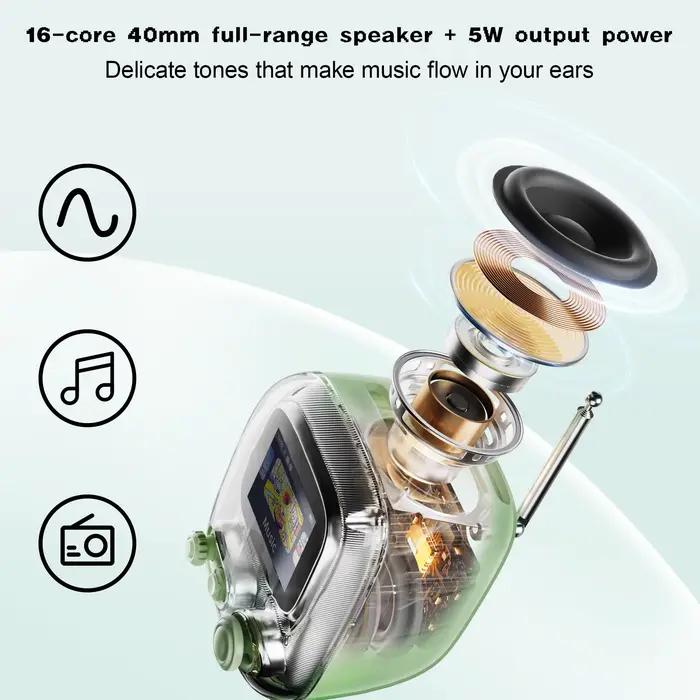 Divoom T-tiivoo-2 Mini petit tv radio portable FM avec antenne réglable Vintage Sans Fil 5.0 Bluetooth Haut-parleur mignon cadeau