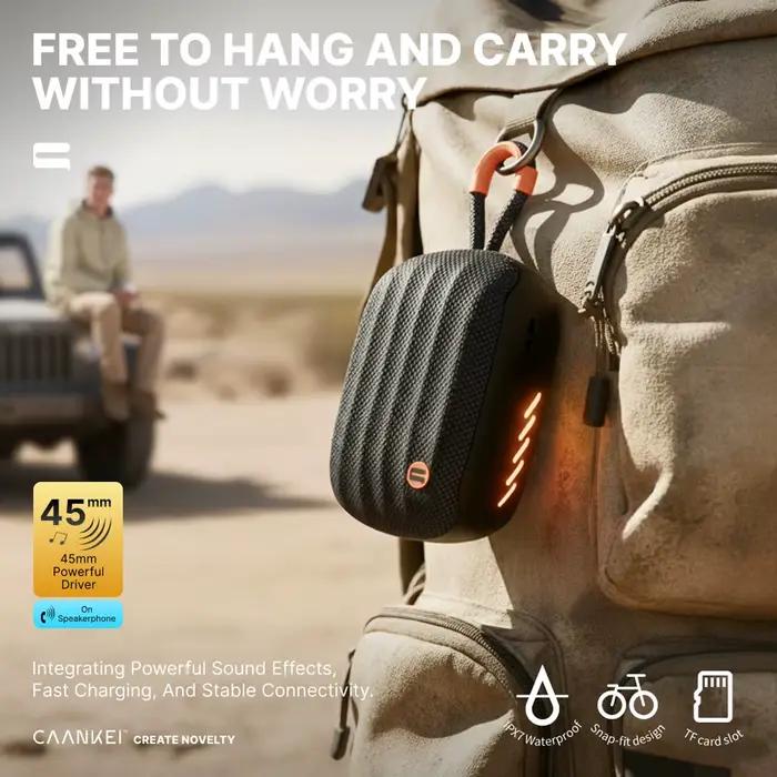 Enceinte Bluetooth Portable Eye4U avec Support Vélo Extérieur, Haut-parleur Sans Fil BT5.3, Micro Intégré, Étanche IPX7, Support TWS/TF/RGB Protection Occasions Extérieures Spéciales