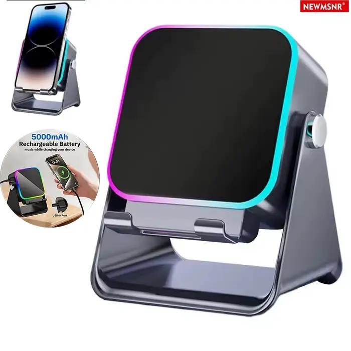 (Version améliorée) Enceinte sans fil à induction automatique 5 en 1