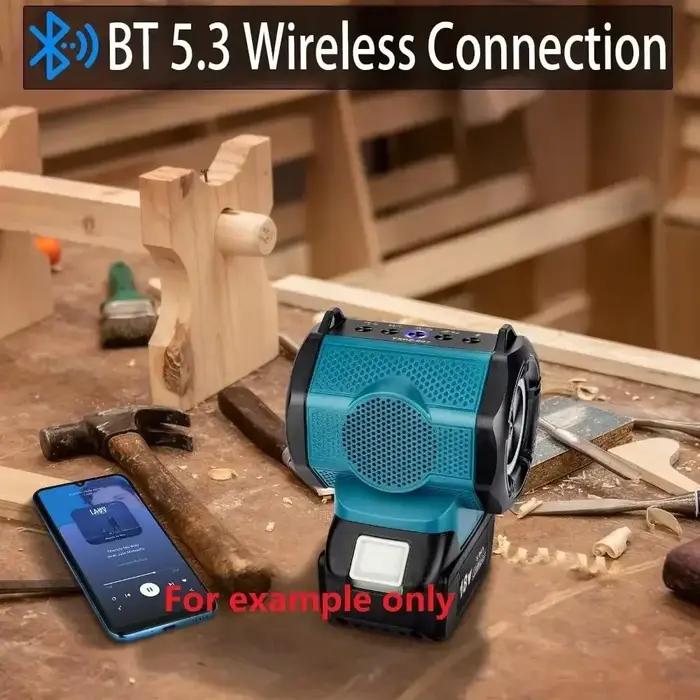 Haut-parleur Bluetooth rechargeable portable pour batteries Bosch 18V, avec charge USB, design robuste pour maison et fêtes