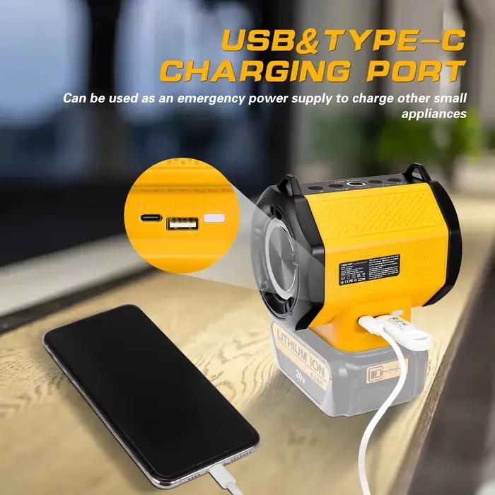 Haut-parleur Portable pour batterie Dewalt 20V