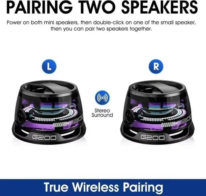 Mini haut-parleur Bluetooth portable de voyage avec éclairage couleur RGB