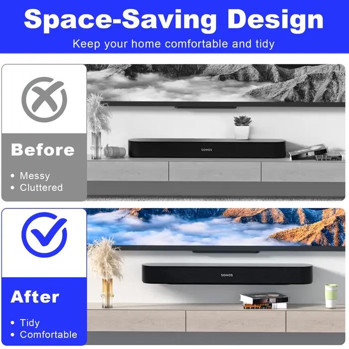 Support de barre de son mural en acier au carbone élégant pour haut-parleurs gain de place et expérience musicale confortable pour intérieur occasions spéciales