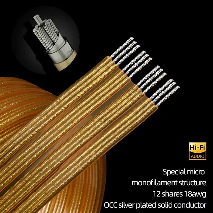 Câble audio haut de gamme pour haut-parleur HiFi