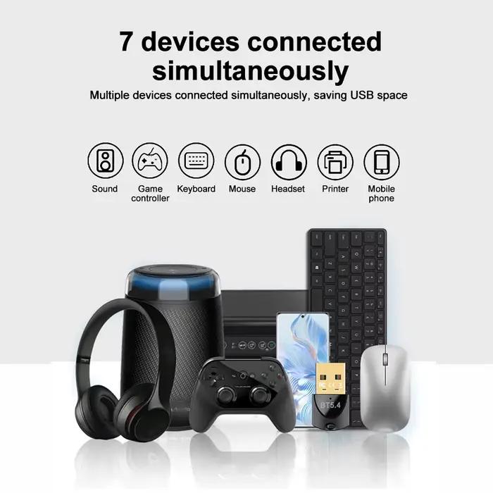Adaptateur Bluetooth USB 5.4 pour PC Dongle Connecteur Clavier Souris Casque Musique Transmetteur USB Polyvalent Occasions Spéciales