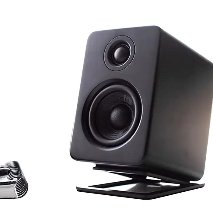1 paire de supports d'enceintes de bureau pour améliorer les effets sonores spatiaux et l'absorption des chocs