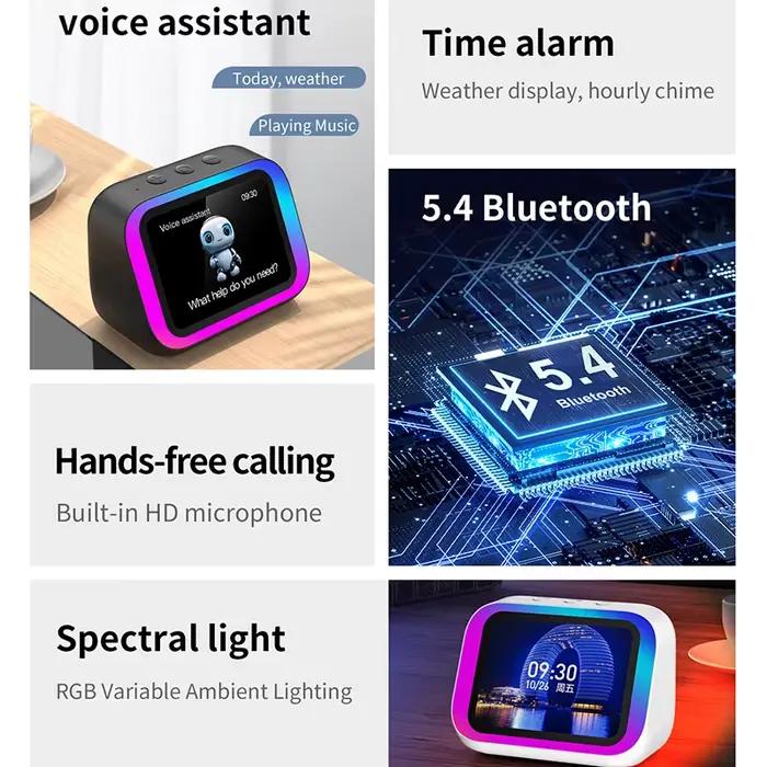 Réveil intelligent, haut-parleur Bluetooth