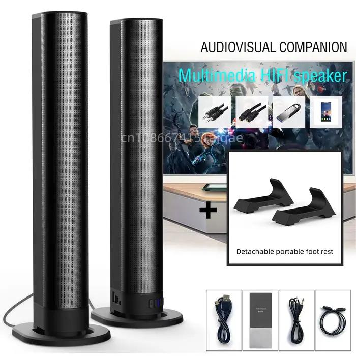 PHONEPACE barres son TV détachables 2 en 1 Bluetooth 5.3 2.2 canaux haut-parleur TV pour système de son Surround optique/Aux/USB