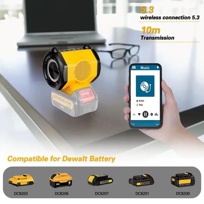 Haut-parleur Portable pour batterie Dewalt 20V