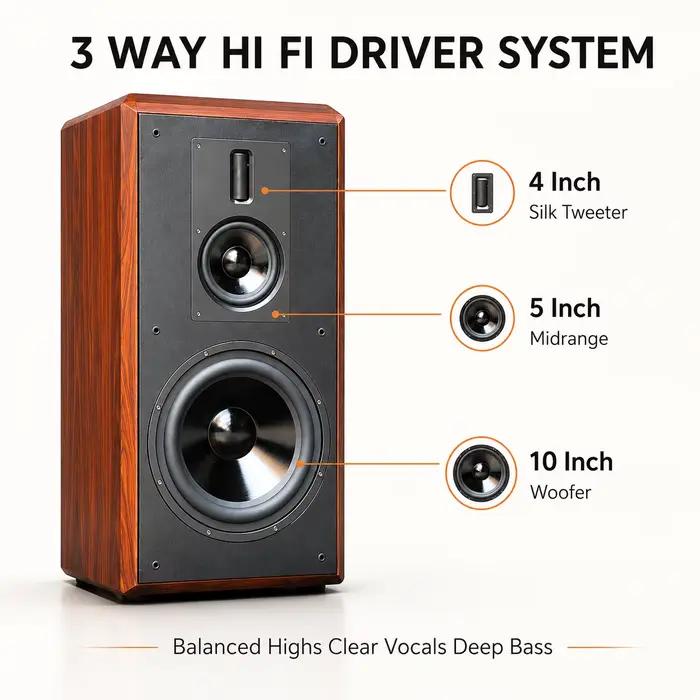 Enceinte Bibliothèque Haut-parleurs HiFi Bois pour Maison Musique Home Cinema Studio Musique Occasions Spéciales