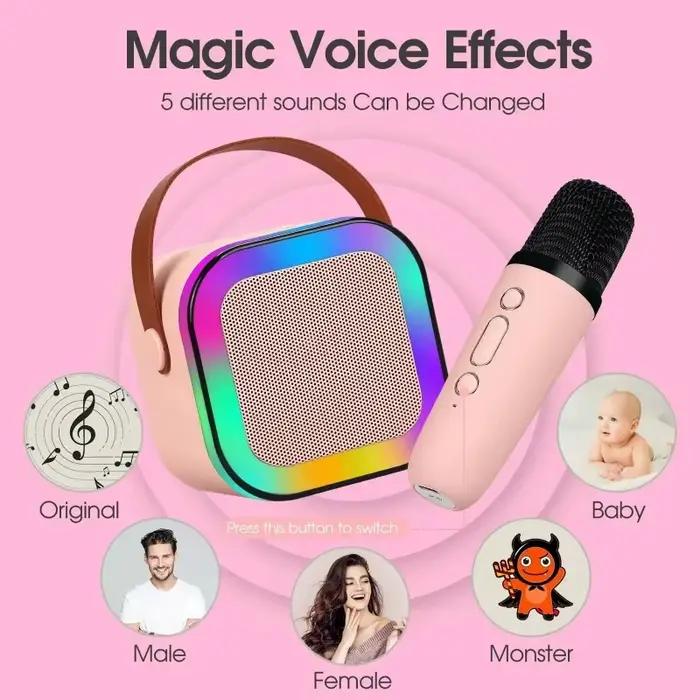 Machine de Karaoké K12 avec Micros Sans Fil et Système de Haut-Parleurs Bluetooth 5.3 pour Soirées Familiales et Amicales Occasions Spéciales