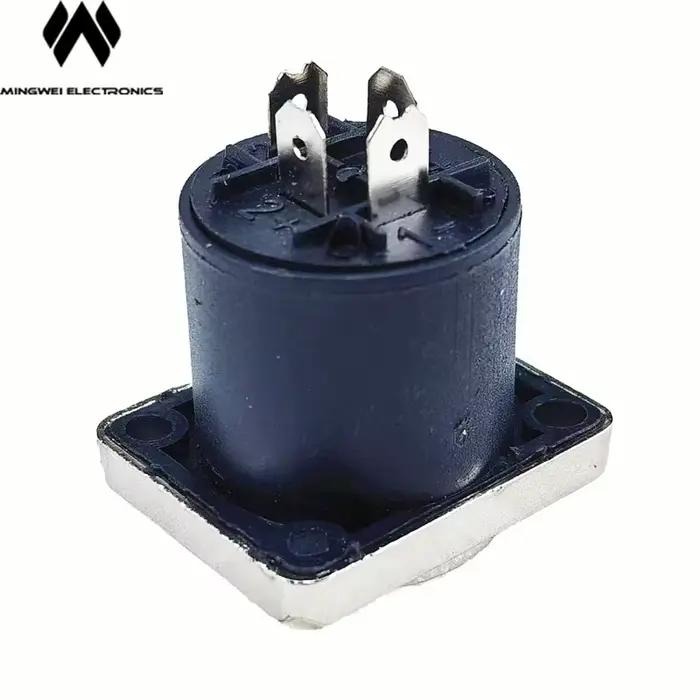 Connecteur femelle carré 4 broches en métal argenté pour câble de haut-parleur de scène (lot de 8)