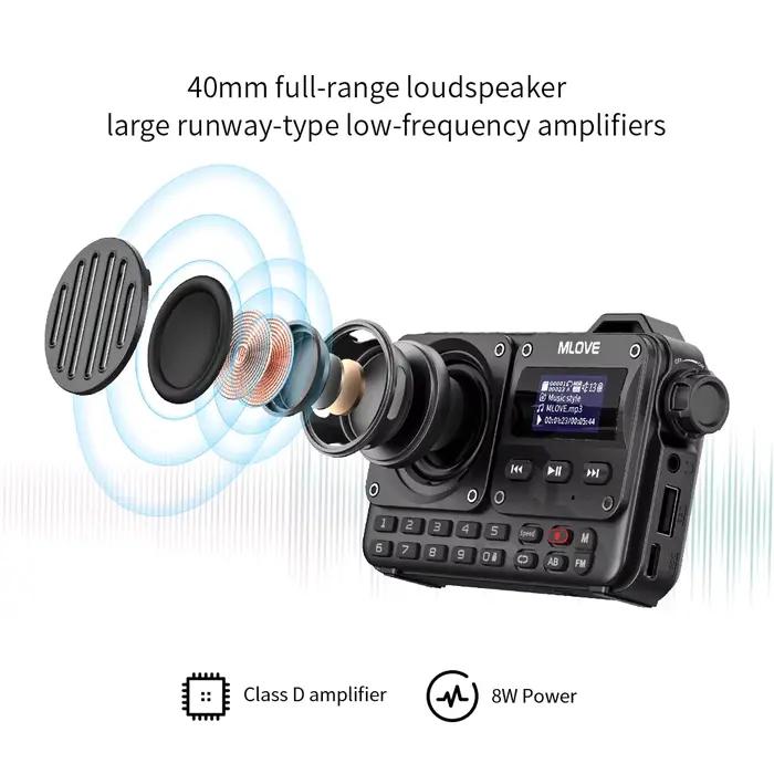 Haut-parleur Bluetooth MLOVE BV800 Portable avec Radio FM, Ecran LCD, Entrée AUX, Disque USB, Carte TF, Lecteur MP3 Occasions Extérieures et Intérieures