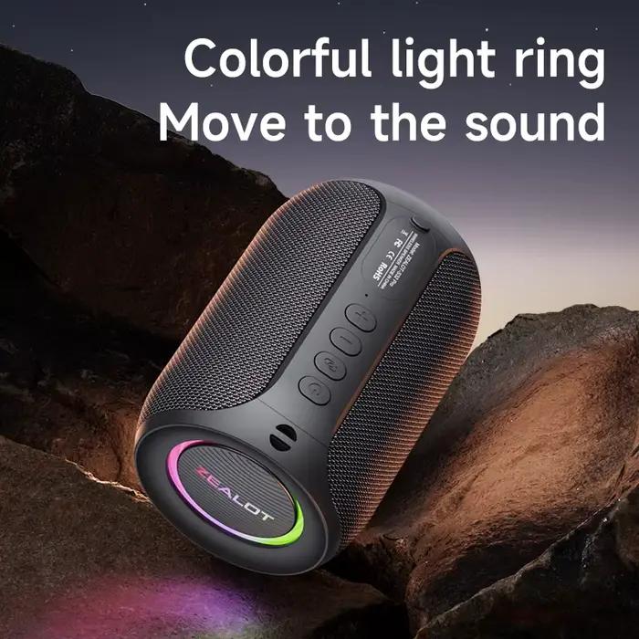 Haut-parleur Bluetooth Zealot S32PRO puissant pour musique immersive, basses claires, résistance à l'eau et longue durée de lecture pour usage domestique et en plein air