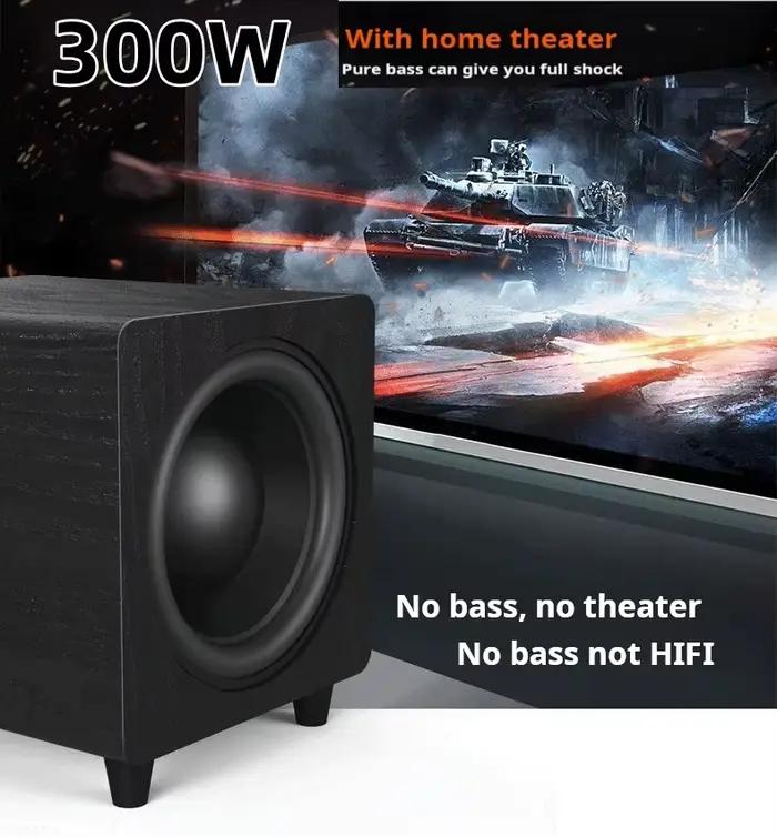 Ibass 10 pouces 300W caisson de basses haute puissance Home cinéma haut-parleur d'ordinateur Portable Transmission numérique qualité sonore sans perte TV