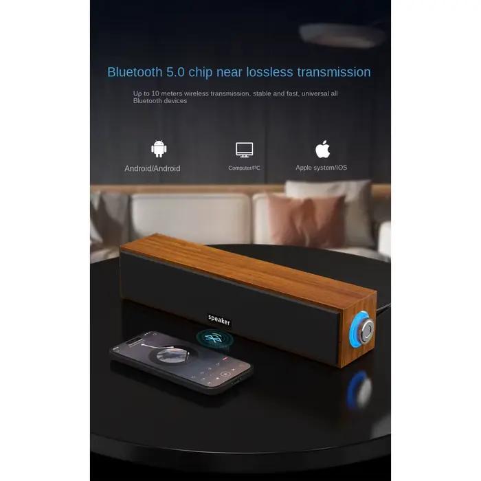 Haut-parleur portable USB filaire Bluetooth en bois pour musique et KTV occasions spéciales