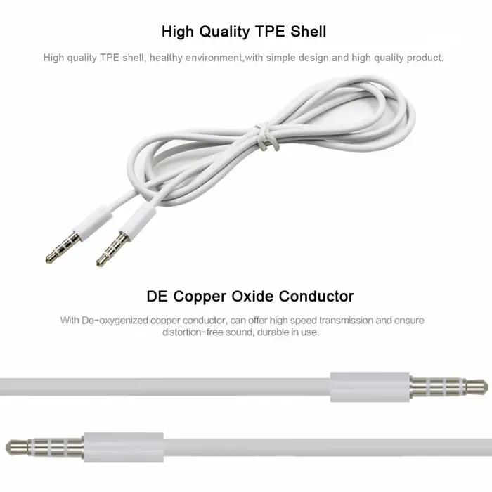 Cordon audio auxiliaire mâle-mâle 3.5mm pour ordinateur, microphone, moniteur, projecteur, haut-parleur, appareil photo, télévision, boîte de télévision et amplificateur occasionnels usage et cadeau personnalisé