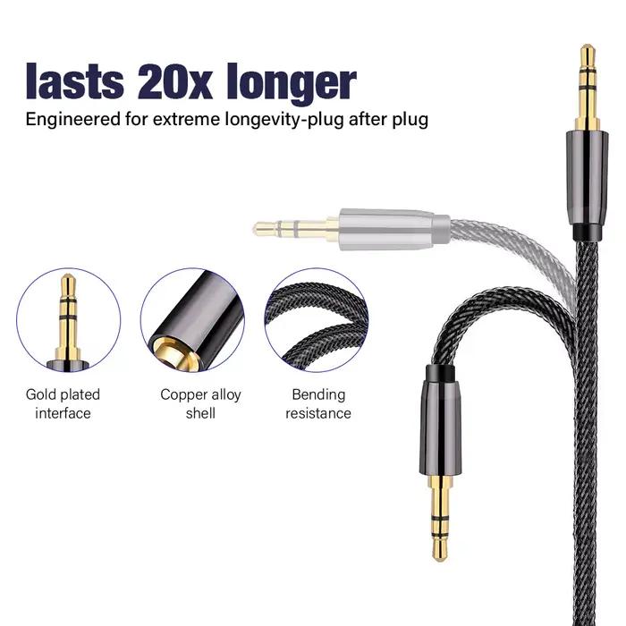 Câble audio Jack 3, 5 mm mâle-mâle pour JBL Xiaomi Oneplus