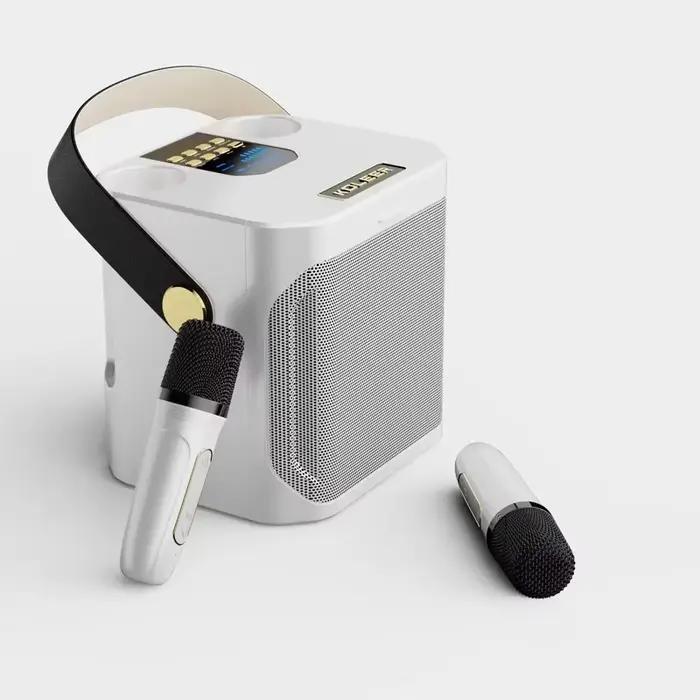 Haut-parleur Bluetooth karaoké avec double microphone surround stéréo 360 étanche pour soirées et fêtes familiales