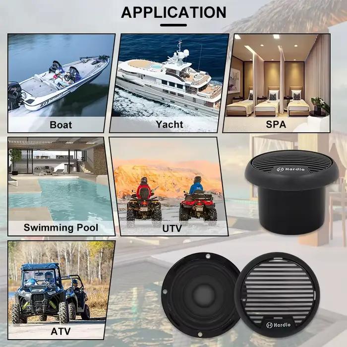 Herdio 3 ''haut-parleurs marins étanches 2 voies système Audio stéréo gamme complète haut-parleur de moto avec puissance maximale 140W pour voiture de bateau