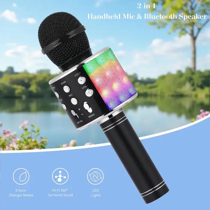Haut-parleur de microphone karaoké amusant pour adultes et enfants