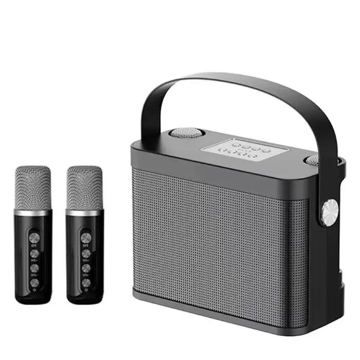 Haut-parleur Bluetooth portable avec double microphone pour fêtes à la maison et événements extérieurs karaoké musique divertissement